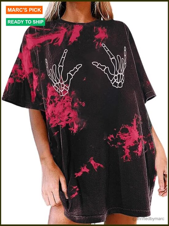 Oversized Graphic Tee Short Sleeve Loose Fit Summer Casual Top